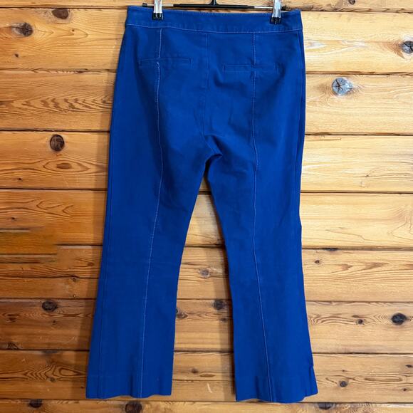 Derek Lam 10 Crosby High Waist Cobalt Pant white stitching Size 4 - Picture 2 of 8